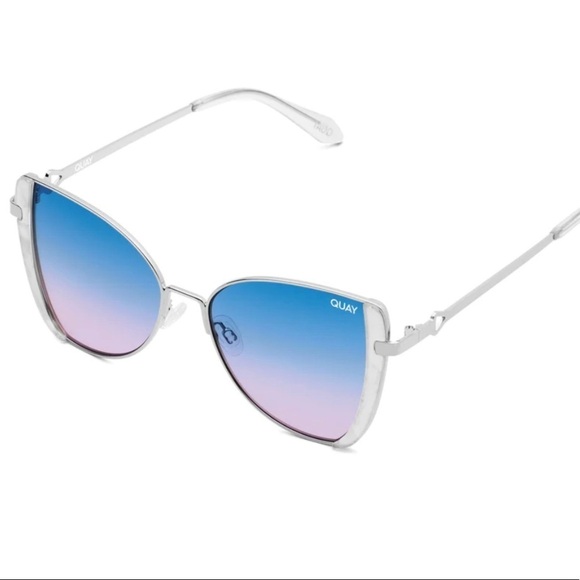 Rare Quay Australia Glow Up Oversized Butterfly Frame Sunglasses Silver Blue main image 6